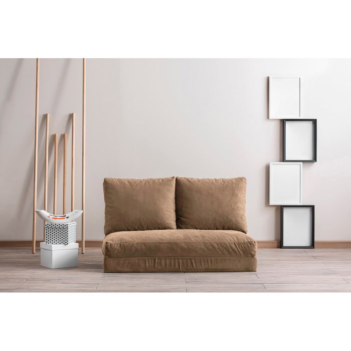 Atelier Del Sofa Taida - Sofá cama de 2 asientos, Marrón claro Atelier Del Sofa Taida - Sofá cama de 2 asientos, Marrón claro